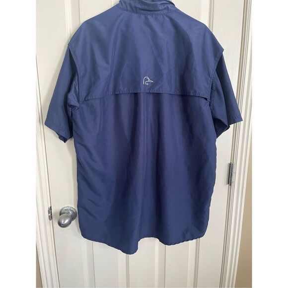Ducks Unlimited Mens Baby Blue Short Sleeve Button Down Shirt Large - Picture 12 of 13
